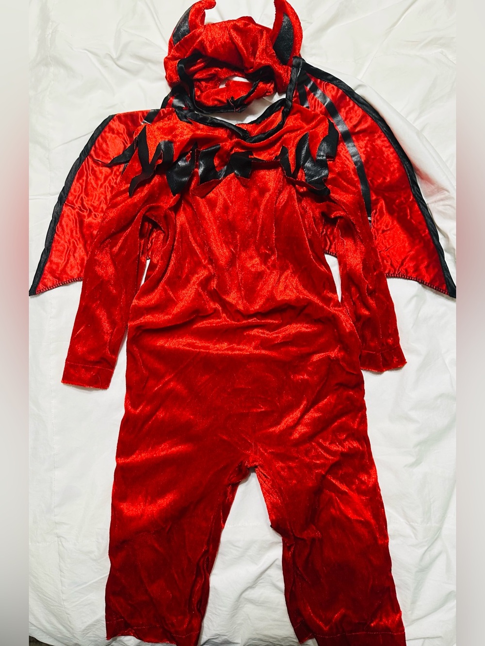 Baby/Toddler Red Devil Halloween Costume Jumpsuit with Hood and Wings